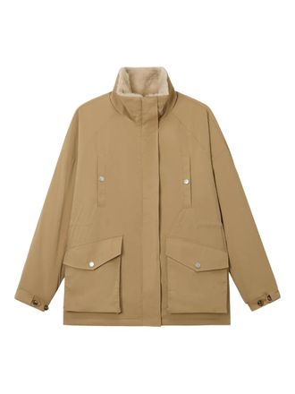 B+ab Jack met afwerking van imitatiebont - Beige