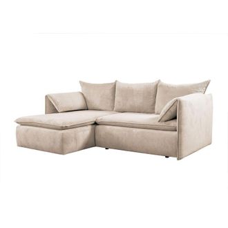 Vente-Unique Vente-unique - Divano letto angolare in Velluto a coste Beige - Angolo a sinistra - teodora di pascal morabito