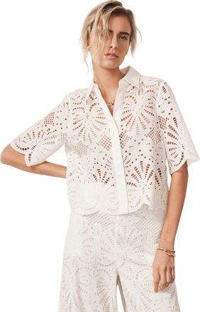 Mint Velvet Broderie Shirt in Ivory at Nordstrom, Size 14