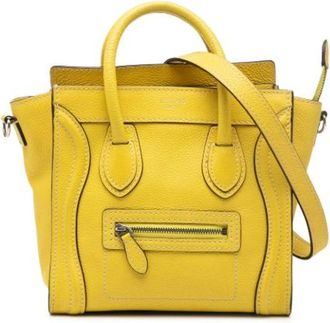 Celine Pre-owned Mini Bags, female, Yellow, Size: ONE SIZE Pre-owned Nano Luggage Tote