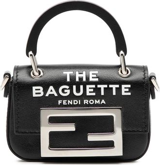 Fendi Pre-owned Fendi Nano Leather Maxi Handle Baguette 7AS136