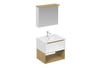 Puma Naturel - Conjunto De Ba&ntilde;o Con Lavabo Que Incluye Grifo Lavabo, Ca&ntilde;o Y Sif&oacute;n Stilla, Blanco Brillante (ksetstilla007)