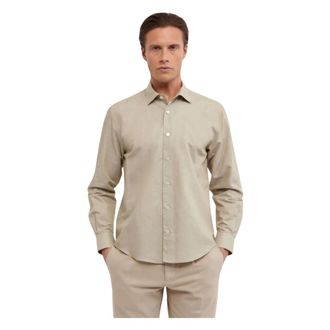 Xacus Beige Linnen Regular Shirt Unfold - Heren - Casual Overhemden - Beige - M - Linnen - Overhemden