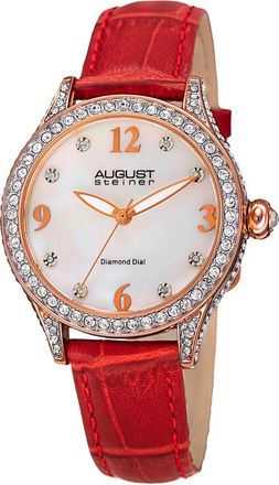 August Steiner Quartz Diamond White Dial Ladies Watch AS8188RD