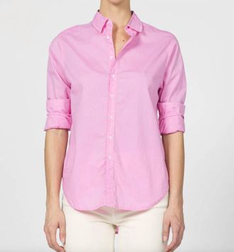 Dear John Denim Lola Solid Button Down Shirt In Pink