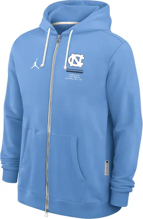 Nike Jordan Mens North Carolina Sideline Standard Issue Jordan Brand Dri-FIT College Full-Zip Hoodie in Blue | 0JAV4EYNCN-1FA