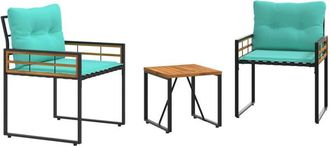 vidaXL Juego De Muebles De Exterior Con Coj&iacute;n 3 Pcs Tuquesa Vidaxl