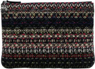 Chanel Clutch trapuntata in tweed e lana 2015-2016 - Blu