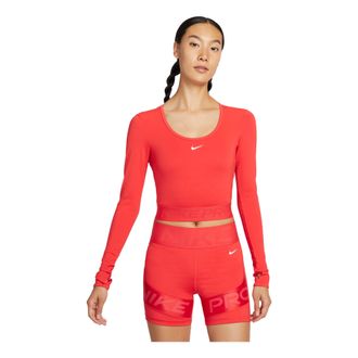 Nike (WMNS) Nike Pro Dri-Fit Cropped Long-Sleeve Top Light Crimson HV9993-633