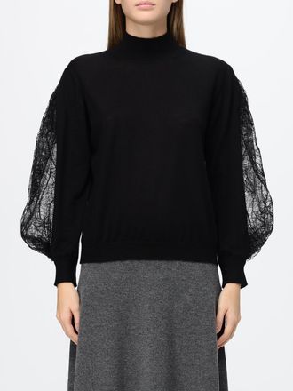 Fabiana Filippi Dolcevita in cashmere e seta con maniche a palloncino e pizzo