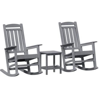 vidaXL Silla Mecedora De Jard&iacute;n 3 Pcs Gris Claro 38 X 38 X 46cm Vidaxl