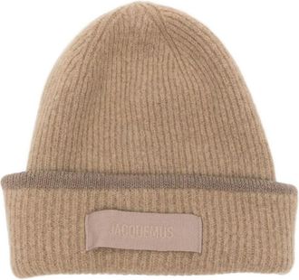 Jacquemus Beige Knitted Beanie Cap