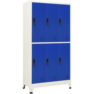 vidaXL Vidaxl - Armadietto con Serratura Grigio e Blu 90x45x180 cm in Acciaio