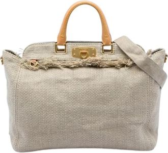 Prada Pre-owned Raffia Satchel - Dames - Vintage Shopper - Beige - ONE Size - Leer - Vintage