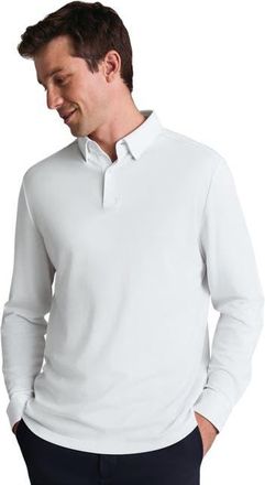CHARLES TYRWHITT Long Sleeve Jersey Polo in White at Nordstrom, Size Xx-Large