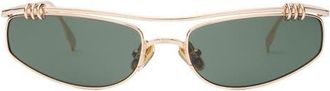 DEZI Linked Up Sunglasses in Linked Up Gold /Dark Moss at Nordstrom