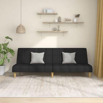 vidaXL Sof&aacute; Cama De 2 Plazas Tela Negro Vidaxl