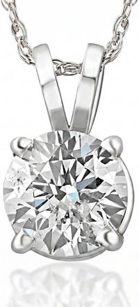 Pompeii3 90 Carat Solitaire Pendant Natural Diamond 14K White Gold Womens Necklace