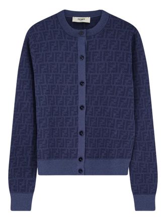 Fendi FF-pattern buttoned cardigan - Blue