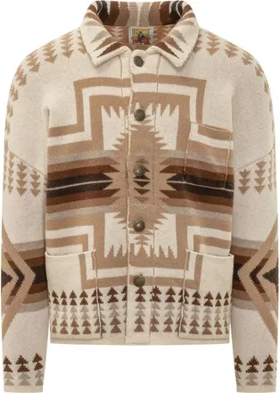 Rakk&igrave; Truien & Vesten, Heren, Beige, M, Wol, Pueblo Overshirt