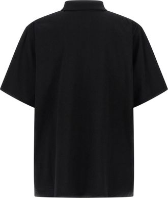 Balenciaga Logo-Embroidered Piqu&eacute; Polo Shirt - Black