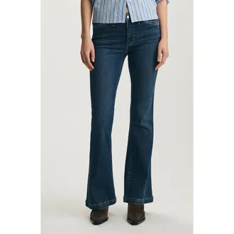 Mavi Sydney Mid Rise Flare Jeans in Dark Brushed Gold P at Nordstrom, Size 25 X 32