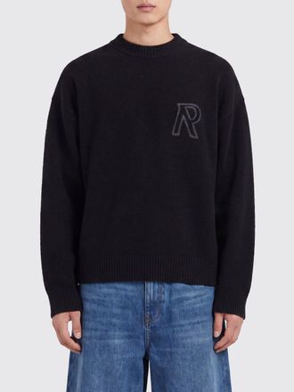 Represent Maglia girocollo in lana di alpaca con logo jacquard e spalle cadute