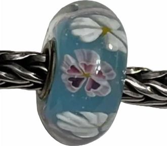 Trollbeads Womens Blooming Sakura Troll Japan Glass Bead Charm In Blue
