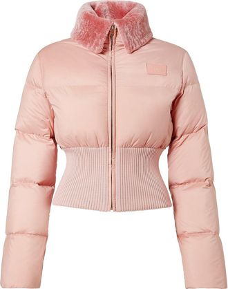 Fendi Technical Fabric And Shearling Down Jacket-Donna