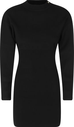 Anine Bing Black Imane Fitted Stretch Viscose Mini Dress