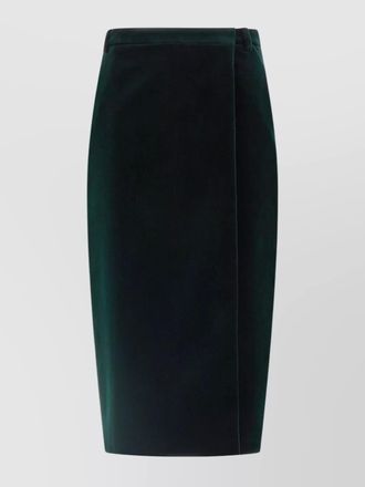 Saint Laurent high waist knee-length pencil velvet skirt