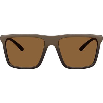A|X Armani Exchange 57mm Square Sunglasses in Matte Brown /Brown at Nordstrom