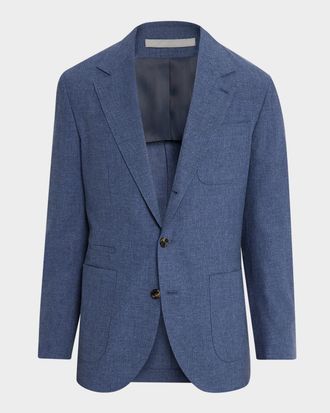 Brunello Cucinelli Mens Wool, Cotton and Silk Two-Button Sport Coat