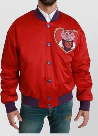 Dolce & Gabbana satin ribbed bomber jacket