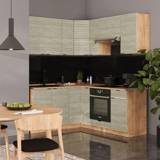 Vicco Cocina Esquinera Fame-line, Panel De Roble/roble Goldkraft, 160 X 190 Cm, Et Roble