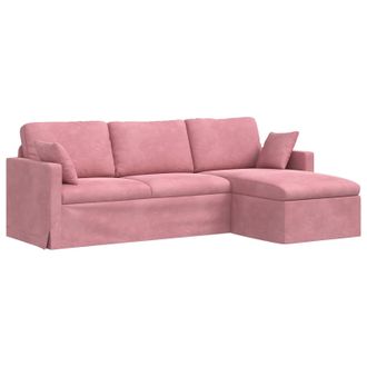 vidaXL Sof&aacute; Rosa 228 X 134 X 80 Cm Terciopelo Vidaxl