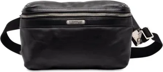 Saint Laurent Black Leather Fanny Pack Sling Bag (Pre-Owned)