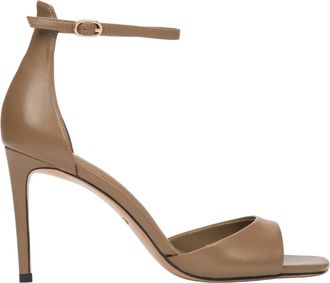 Estro & Luminara Schoenen, Dames, Bruin, 40 EU, Leer, Elegante Bruine Sandalen met Hoge Hakken