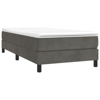 vidaXL Vidaxl - Estructura De Cama Sin Colch&oacute;n Terciopelo Gris Oscuro 90x200 Cm