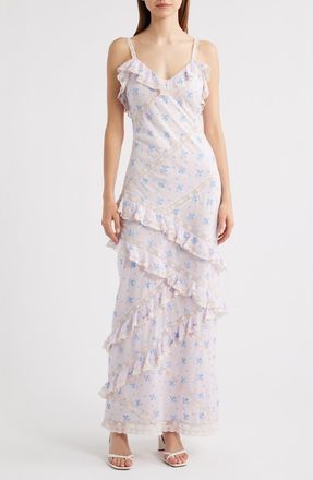 LoveShackFancy Nocelle Ruffle Sleeveless Dress in Lilac Tide at Nordstrom, Size 00