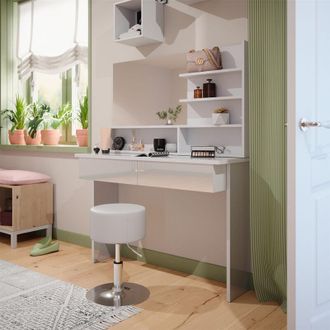 Vicco Tocador Azur, Blanco, 120 Cm Con Taburete, Vicco