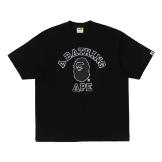 A Bathing Ape Hand Drawn Outline College Relaxed Fit T-Shirt Black 0ZXTEM320101RBKX
