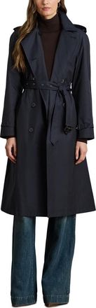 Lauren Ralph Lauren Double Breasted Cotton Blend Trench Coat in Dark Navy at Nordstrom, Size X-Large