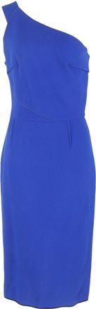 Roland Mouret midi-jurk met &eacute;&eacute;n schouder in blauwe viscose