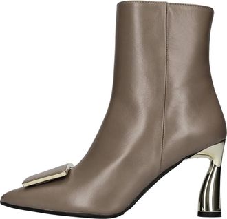 Evaluna 8123 Enkellaars - Dames - Laarzen met Hak - Bruin - 40 EU - Leer - Schoenen