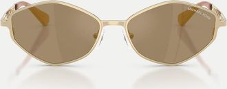 Michael Kors occhiali da sole dalla forma irregolare con lenti specchiate grigie in oro chiaro