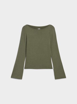 Twik Womens Flared sleeves boat-neck T-shirt