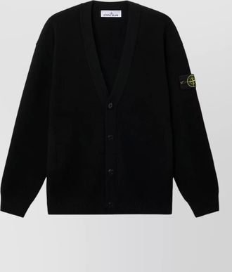 Stone Island virgin wool v-neck cardigan