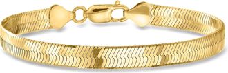 Ross-Simons Italian 6mm 18kt Gold Over Sterling Herringbone Bracelet