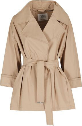 Herno Camel Short Trench Belted Cotton Trench Coat